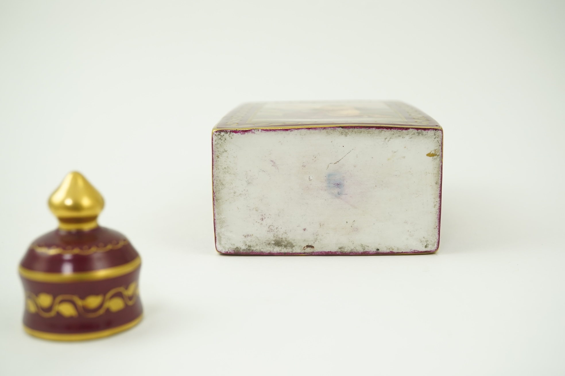 A Vienna style porcelain tea caddy and cover, late 19th century